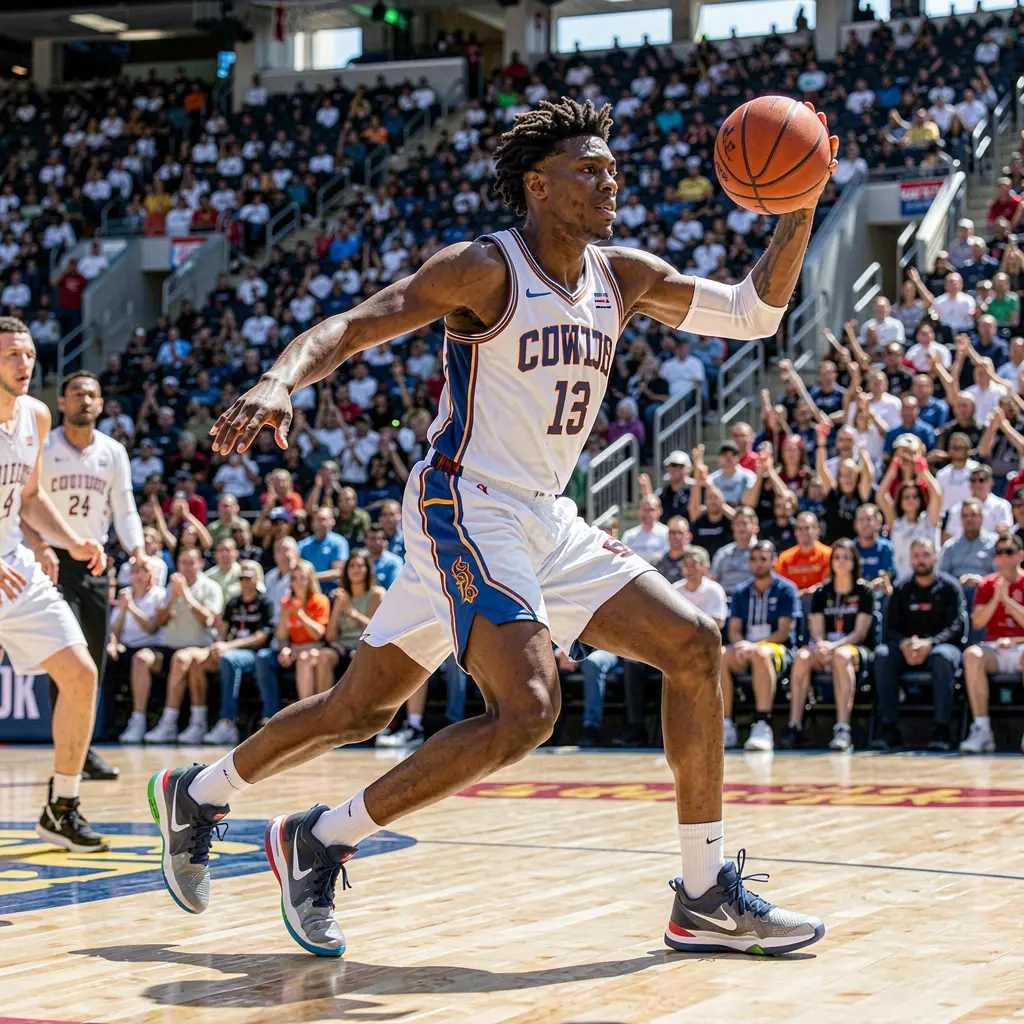 Intense basketball moment with a player driving to the basket in a crowded arena showcasing the excitement of live game betting with PHL77 in the Philippines
